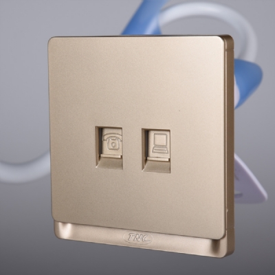 Ổ cắm vuông 1 TEL+1PC  